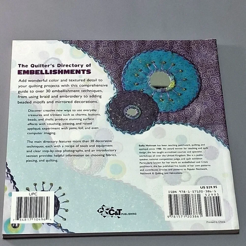 The Quilter's Directory of Embellishments Sally Holman Craft Book Applique Trim